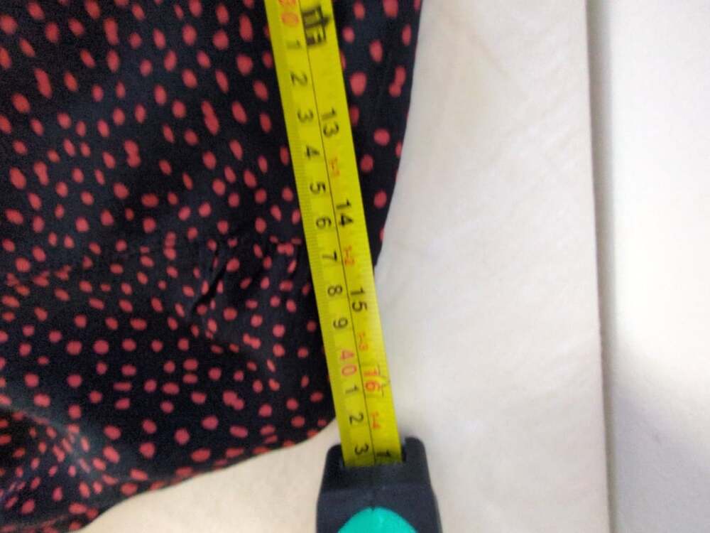 Free Assembly Tiered Maxi Dress Size XS Red Black Polka Dot Tie Sleeve - Picture 8 of 11